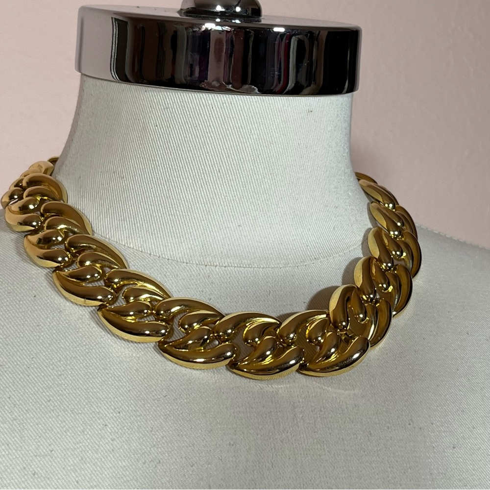Vintage 1990 Retro Gold oversized Chain Necklace Mobwife Maximalist